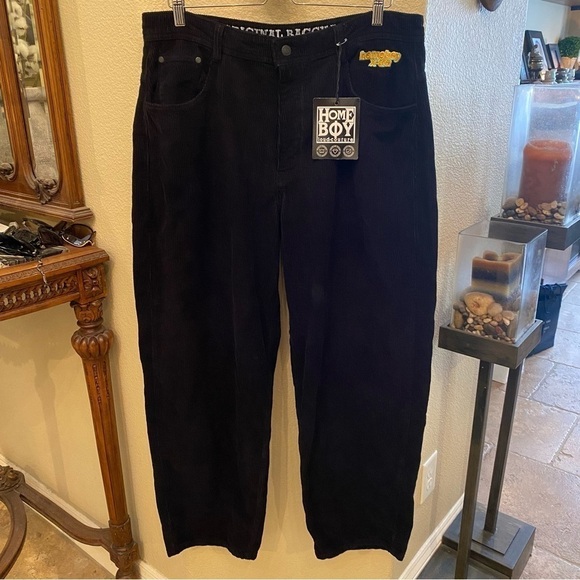 NWT~HOME BOY LOUD-COUTURE X-Tra Black Corduroy The Original Baggy Pants Size 34